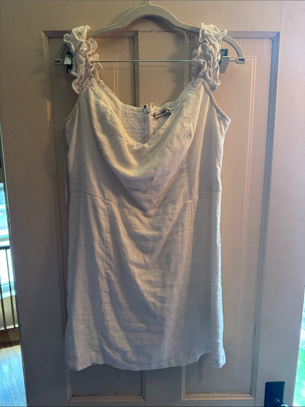 Abercrombie & Fitch White Textured Sundress